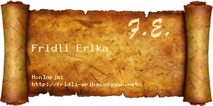 Fridli Erika névjegykártya