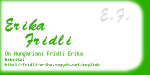 erika fridli business card